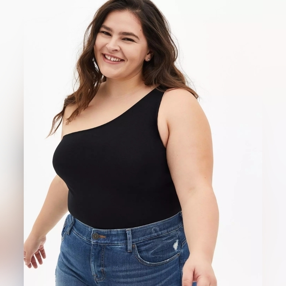 New Torrid Foxy One Shoulder Tank Top Shirt Black 1XL Party Night Out Casual